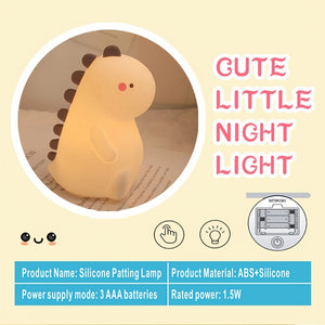 Touch Controlled Cute Dinosaur LED Night Light [The Lights Change When You Touch Them!]