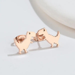 Google 404 Error No Internet Connection 8-Bit Dinosaur Game Earrings [Really styling earrings!]