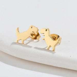 Google 404 Error No Internet Connection 8-Bit Dinosaur Game Earrings [Really styling earrings!]