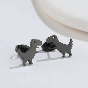 Google 404 Error No Internet Connection 8-Bit Dinosaur Game Earrings [Really styling earrings!]