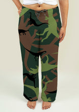 Load image into Gallery viewer, Ladies Pajama Pants with Dinosaur Camouflage [Camouflage and hide from the Dinosaurs!] - Tiny T-Rex Hands