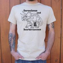 Load image into Gallery viewer, Ferocious And Herbivorous T-Shirt (Mens) [Great sweater for those Herbivores!] - Tiny T-Rex Hands