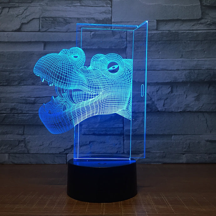 Dinosaur Head 3D Led Night Light [The light has 7 different colors!] - Tiny T-Rex Hands