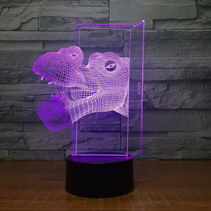 Dinosaur Head 3D Led Night Light [The light has 7 different colors!] - Tiny T-Rex Hands