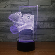 Load image into Gallery viewer, Dinosaur Head 3D Led Night Light [The light has 7 different colors!] - Tiny T-Rex Hands