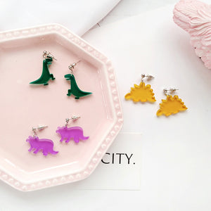 Cute Little Dinosaur Earrings Acrylic Clear [Beautiful Dino Earrings!] - Tiny T-Rex Hands