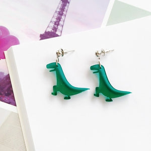 Cute Little Dinosaur Earrings Acrylic Clear [Beautiful Dino Earrings!] - Tiny T-Rex Hands