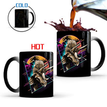 Load image into Gallery viewer, Dinosaur Tyrannosaurus Rex, Velociraptor, Triceratops, and Dilophosaurus Color Changing Mug 350mL [Watch This Mug Change Colors With Coffee!] - Tiny T-Rex Hands