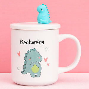 Dinosaur Mug with Lid 12oz Mug Tea Rex [Beckoning my way into your heart!] - Tiny T-Rex Hands