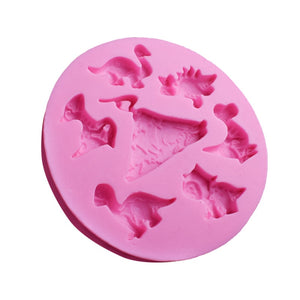 7 Holes Dinosaur Shaped Silicone Chocolate Cookies Cake Mold [Cool Dinosaur Molds for Cookies and Cakes] - Tiny T-Rex Hands