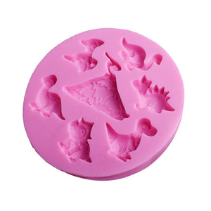 7 Holes Dinosaur Shaped Silicone Chocolate Cookies Cake Mold [Cool Dinosaur Molds for Cookies and Cakes] - Tiny T-Rex Hands