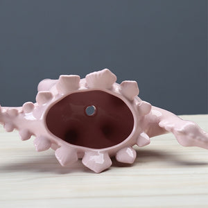 Ceramic Stegosaurus Flower Pot [Great way to show off your plants!] - Tiny T-Rex Hands