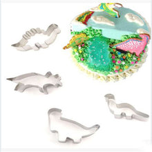 Load image into Gallery viewer, 4Pcs Dinosaur Cookie Cutter Stainless Steel Mold [A must for Cookie Dough!] - Tiny T-Rex Hands