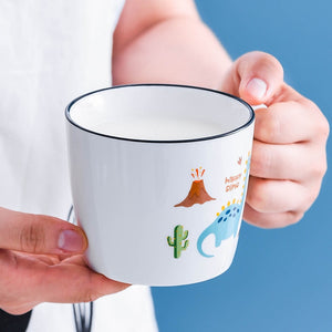 Nordic Porcelain Cute Dinosaur Oat Milk Cup [Great for teas and cereal!] - Tiny T-Rex Hands