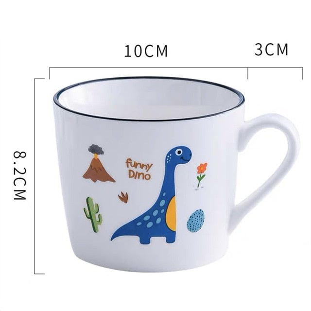 Nordic Porcelain Cute Dinosaur Oat Milk Cup [Great for teas and cereal!] - Tiny T-Rex Hands