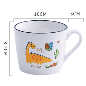 Nordic Porcelain Cute Dinosaur Oat Milk Cup [Great for teas and cereal!] - Tiny T-Rex Hands