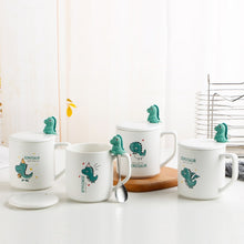 Load image into Gallery viewer, Dino Coffee Mug With Lid Free Spoon [Stir Your Drink Too!] - Tiny T-Rex Hands