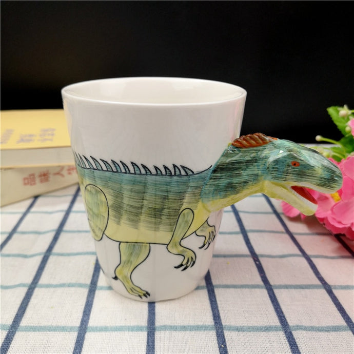 Dinosaur Handcrafted Ceramic Water Cup [The Dinosaur Head Is The Handle!] - Tiny T-Rex Hands