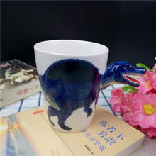 Load image into Gallery viewer, Dinosaur Handcrafted Ceramic Water Cup [The Dinosaur Head Is The Handle!] - Tiny T-Rex Hands