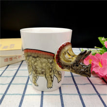 Load image into Gallery viewer, Dinosaur Handcrafted Ceramic Water Cup [The Dinosaur Head Is The Handle!] - Tiny T-Rex Hands