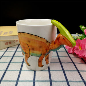 Dinosaur Handcrafted Ceramic Water Cup [The Dinosaur Head Is The Handle!] - Tiny T-Rex Hands