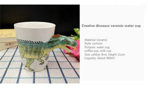 Dinosaur Handcrafted Ceramic Water Cup [The Dinosaur Head Is The Handle!] - Tiny T-Rex Hands