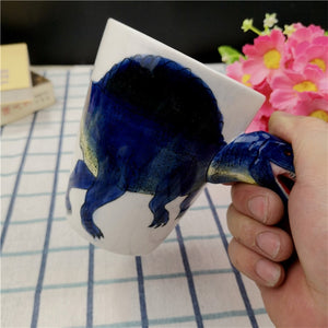 Dinosaur Handcrafted Ceramic Water Cup [The Dinosaur Head Is The Handle!] - Tiny T-Rex Hands