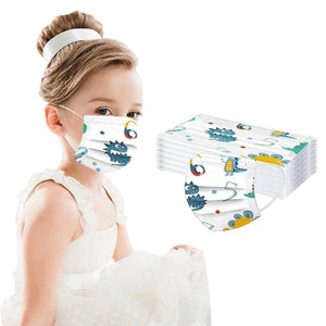 10pc Cute Disposable Kids Mask With Cartoon Dinosaur [What An Awesome Disposable Mask!] - Tiny T-Rex Hands