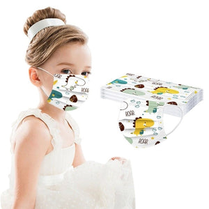 10pc Cute Disposable Kids Mask With Cartoon Dinosaur [What An Awesome Disposable Mask!] - Tiny T-Rex Hands