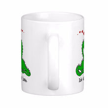 Load image into Gallery viewer, Dinosaur Valentine Love White Coffee Mug [Great for Valentines Day!] - Tiny T-Rex Hands