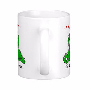 Dinosaur Valentine Love White Coffee Mug [Great for Valentines Day!] - Tiny T-Rex Hands