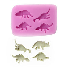 Load image into Gallery viewer, 4 Dinosaur Shape Silicone Mold DIY Kitchenware [look at these Dinosaur Ice cubes!] - Tiny T-Rex Hands