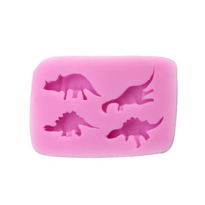 4 Dinosaur Shape Silicone Mold DIY Kitchenware [look at these Dinosaur Ice cubes!] - Tiny T-Rex Hands