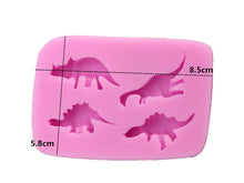 Load image into Gallery viewer, 4 Dinosaur Shape Silicone Mold DIY Kitchenware [look at these Dinosaur Ice cubes!] - Tiny T-Rex Hands
