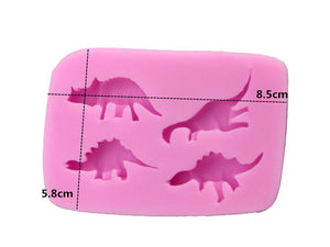 4 Dinosaur Shape Silicone Mold DIY Kitchenware [look at these Dinosaur Ice cubes!] - Tiny T-Rex Hands