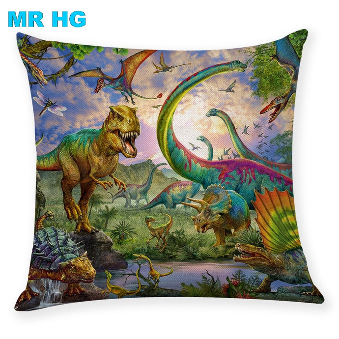 Dinosaur pillowcases that have a one side printing! [Awesome Dinosaur prints and colorful pillows!] - Tiny T-Rex Hands
