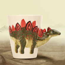 Load image into Gallery viewer, 3D Painted Dinosaur Tyrannosaurus Stegosaurus Pterosaur Brontosaurus Ceramic Mug [Beautifully Sculpted and Hand Painted!] - Tiny T-Rex Hands