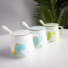 Load image into Gallery viewer, Cute Mr Dinosaur Crocodile Mug with Spoon [Coffee Cup Mugs With Spoon!] - Tiny T-Rex Hands