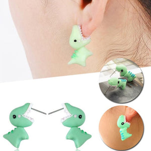 Soft Pottery Dinosaur Earrings [Great Dinosaur Earrings!] - Tiny T-Rex Hands