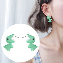 Load image into Gallery viewer, Soft Pottery Dinosaur Earrings [Great Dinosaur Earrings!] - Tiny T-Rex Hands