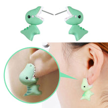 Load image into Gallery viewer, Soft Pottery Dinosaur Earrings [Great Dinosaur Earrings!] - Tiny T-Rex Hands