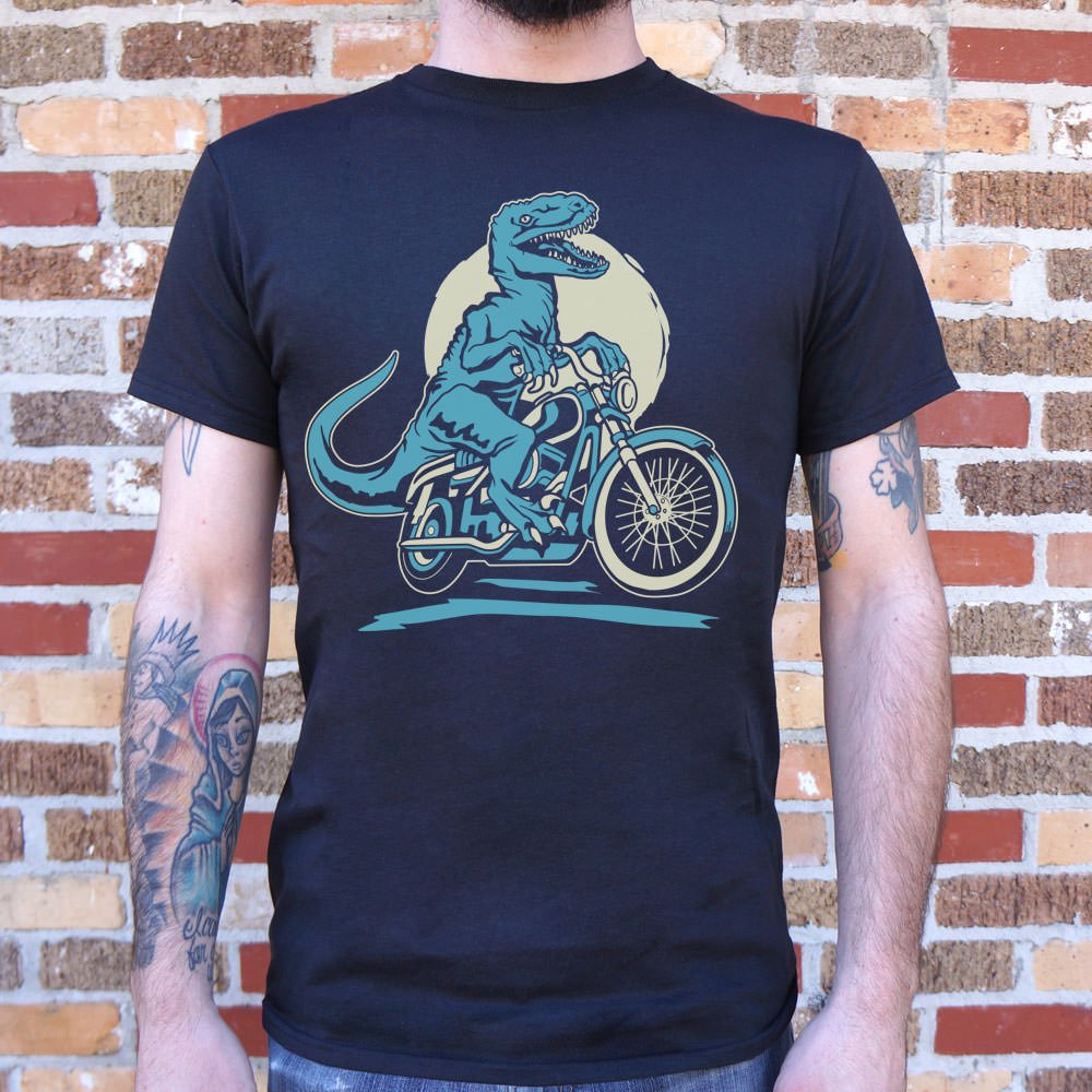 Raptor Cycle T-Shirt (Mens) [A Raptor on a motorcycle or a Raptor motorcycle?] - Tiny T-Rex Hands