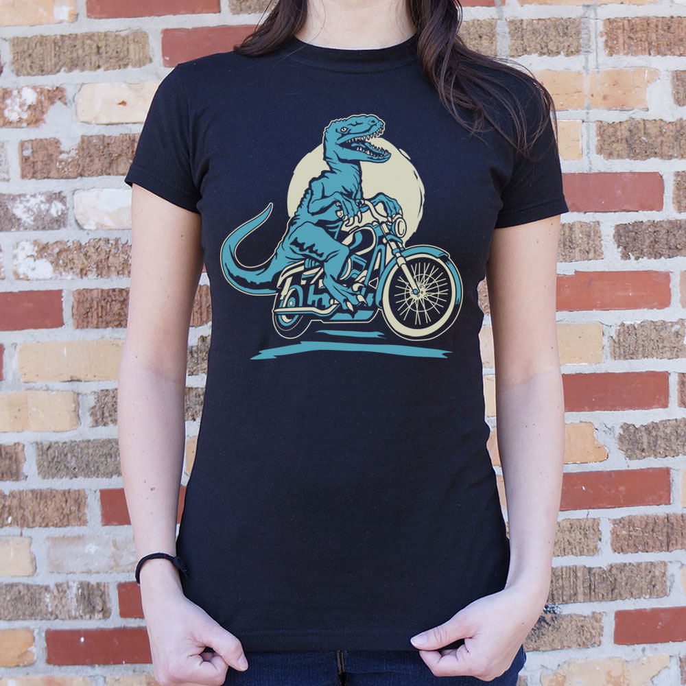 Raptor Cycle T-Shirt (Ladies) [A Raptor on a motorcycle or a Raptor motorcycle?] - Tiny T-Rex Hands