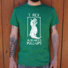 Load image into Gallery viewer, T.Rex Also Hates Pull Ups T-Shirt (Mens)[How can T-Rex carry all that weight with Tiny Hands?] - Tiny T-Rex Hands
